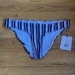 ONIA sz M NWT blue white and silver stripe bikini bottoms, new with tags